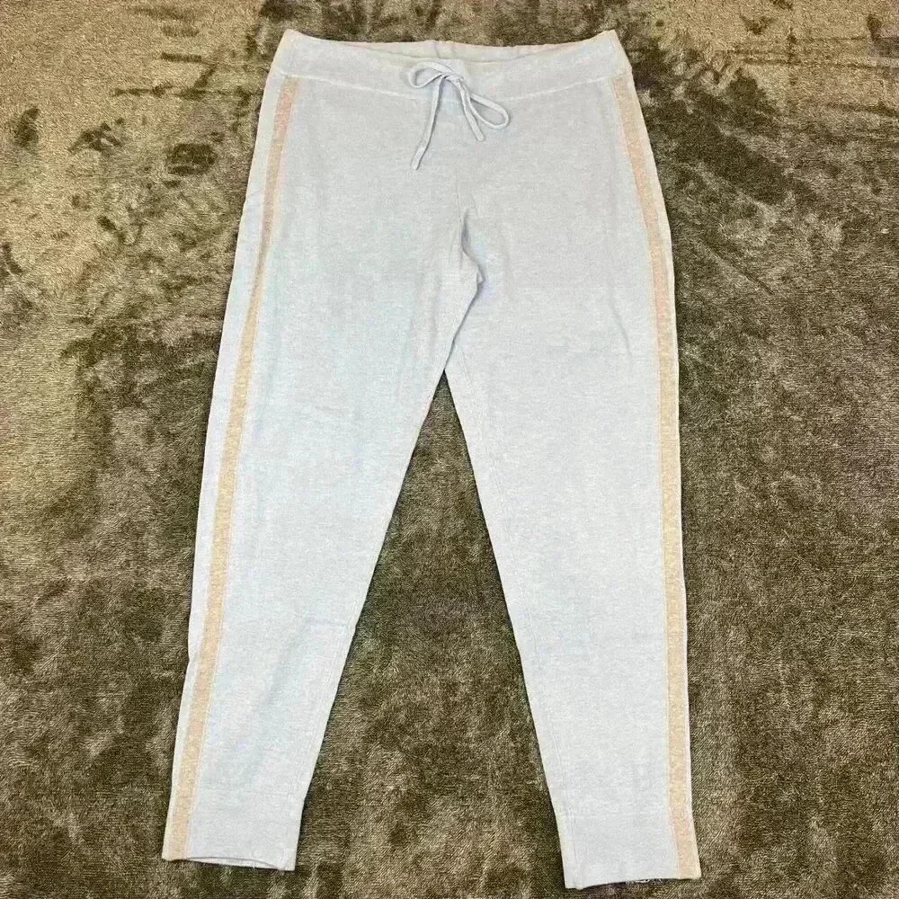 Caroline Grace Cashmere Blend Joggers Women's XL Blue Pull On Drawstring